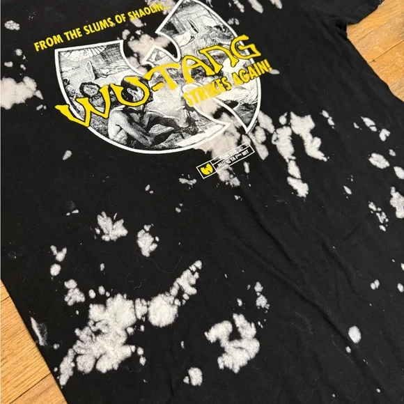 Wu Tang Clang Strikes Again Black and White Tie-Dye Tee Shirt - Picture 3 of 4